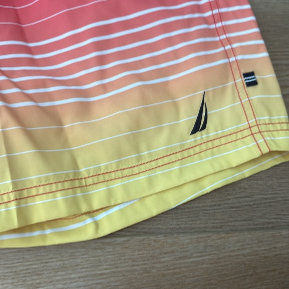 Nautica Red and Yellow Gradient Swim Trunks - Picture 2 of 9